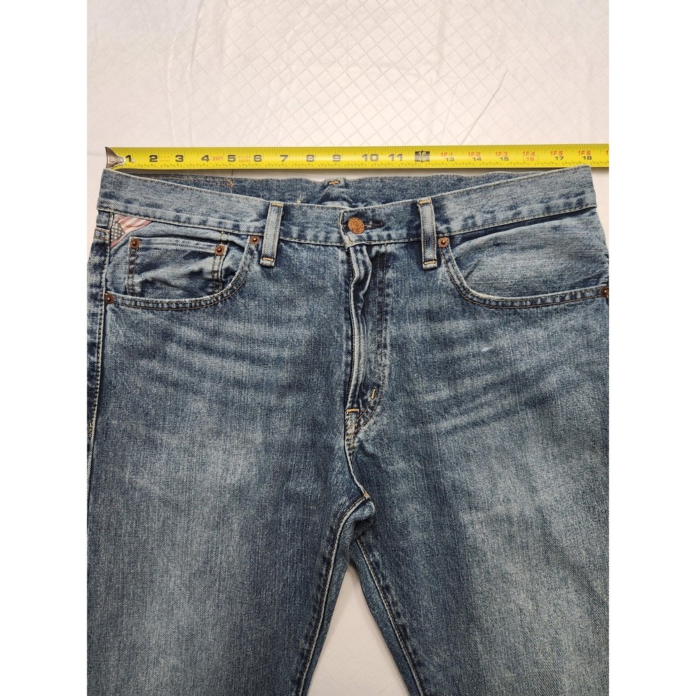 Denim & Supply RL Jeans Mens 33x30 Blue Bootcut Distressed USA Flag Denim Pants - Picture 10 of 16